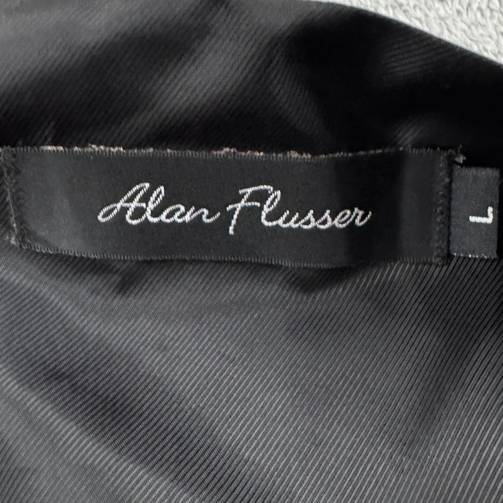 Alan‎ Flusser Suit Vest Men Large Silver Silk Medallion Formal Waistcoat EUC!